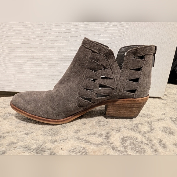 Vince Camuto Charcoal Suede Ankle Booties - Picture 1 of 4